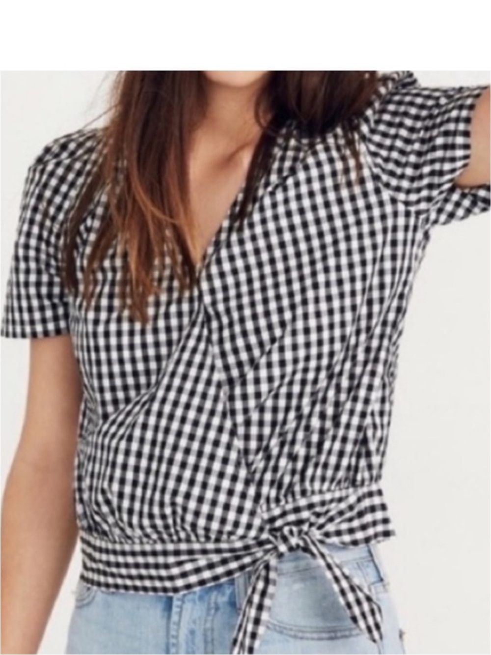 NWT Madewell Gingham Top S